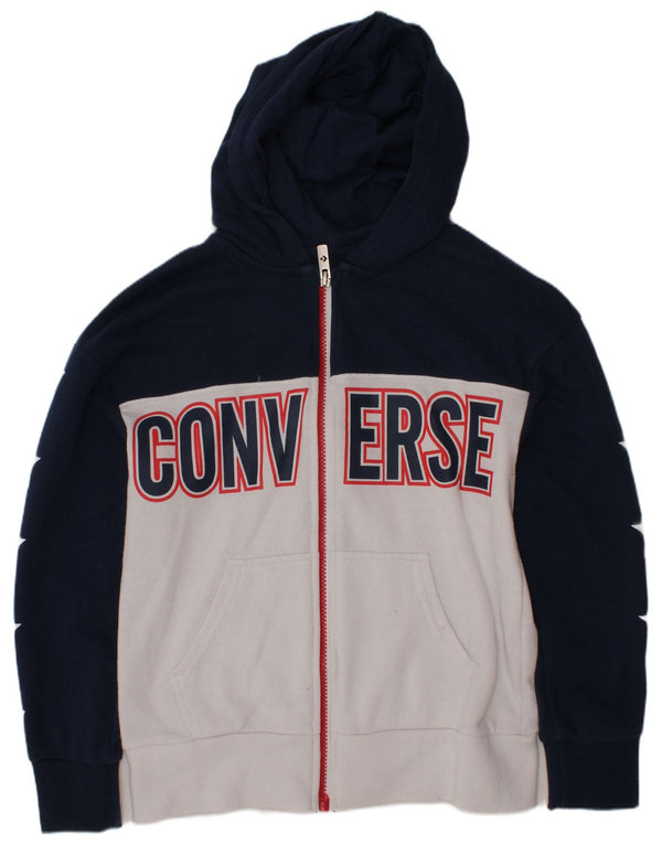 CONVERSE hættetrøje med lynlås til drenge 8-9 år Small Navy Blue Colourblock