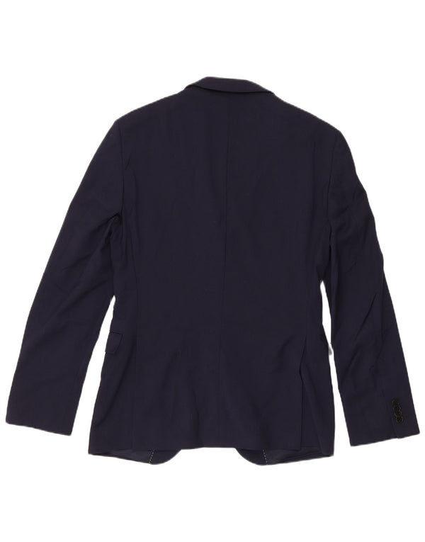 Dkny Herre Slim Fit 2 Button Blazer Jacket UK 38 Medium Navy Blue Wool