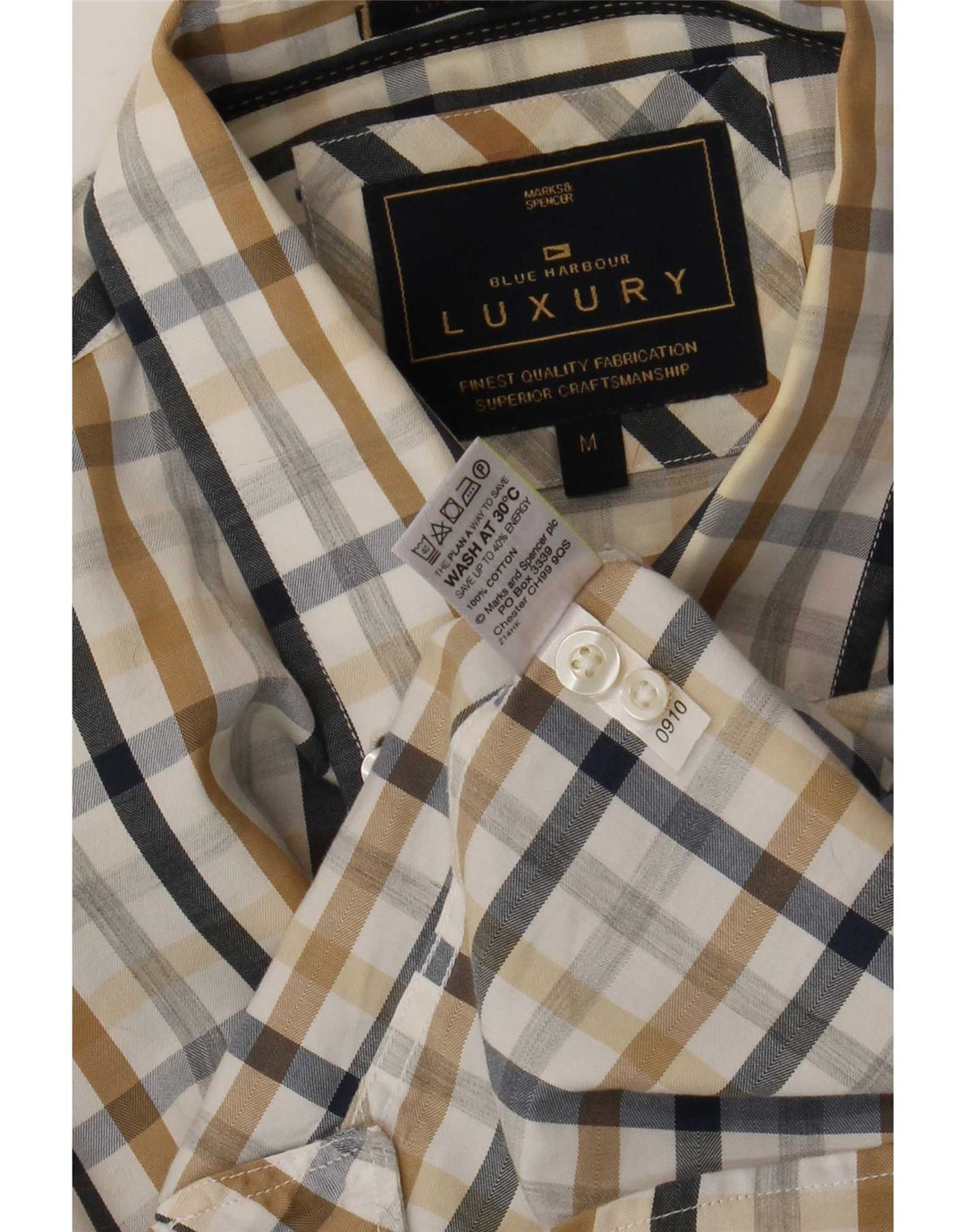 Marks & Spencer Herre Blue Harbor skjorte Medium Flerfarvet Gingham Cotton