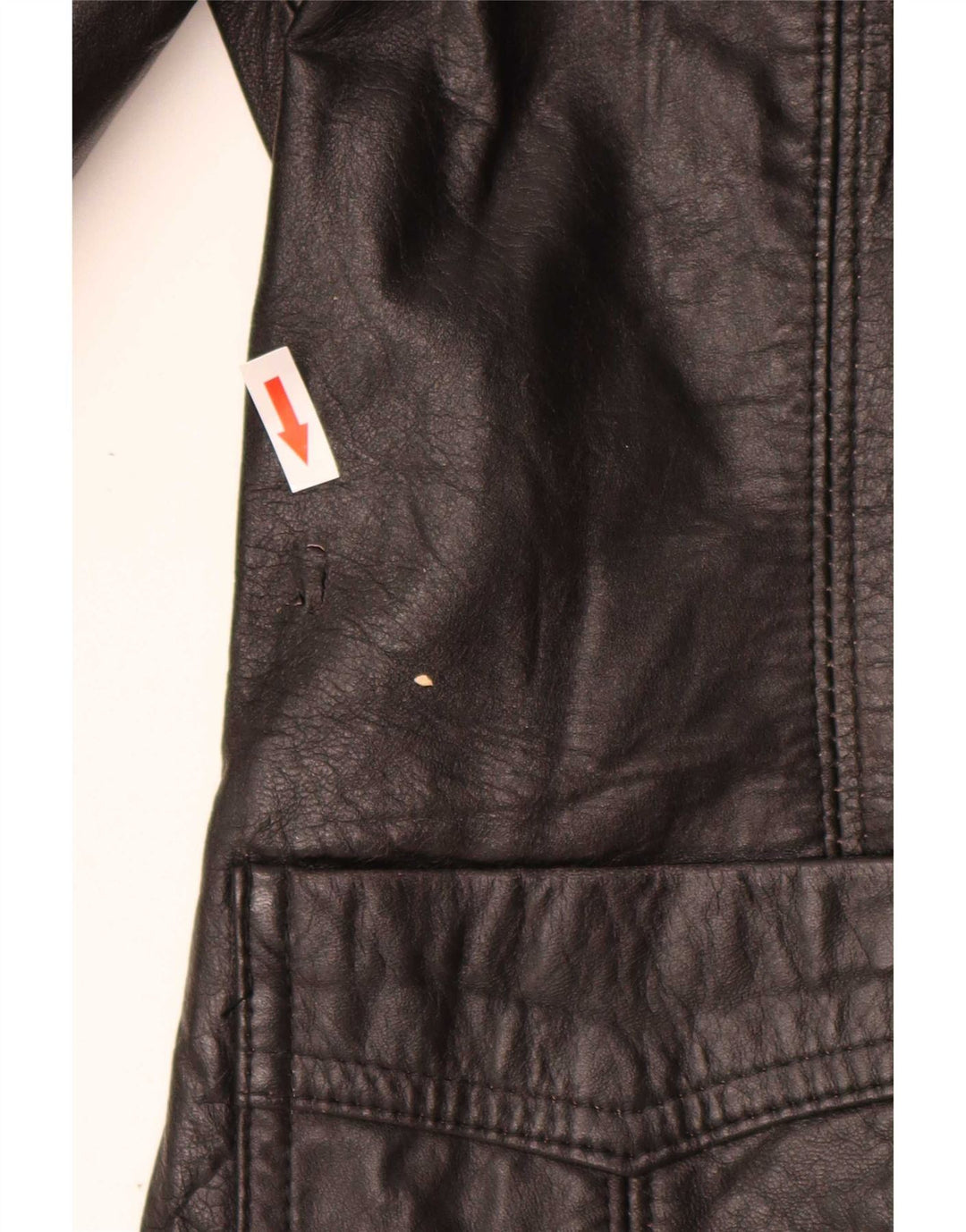 Vintage dame 3-knaps læder blazerjakke IT 44 Medium Sort