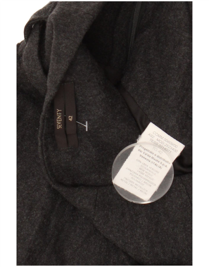 Halvfjerds kvinders A-linje nederdel IT 42 Medium W28 Grå Flecked Virgin Wool