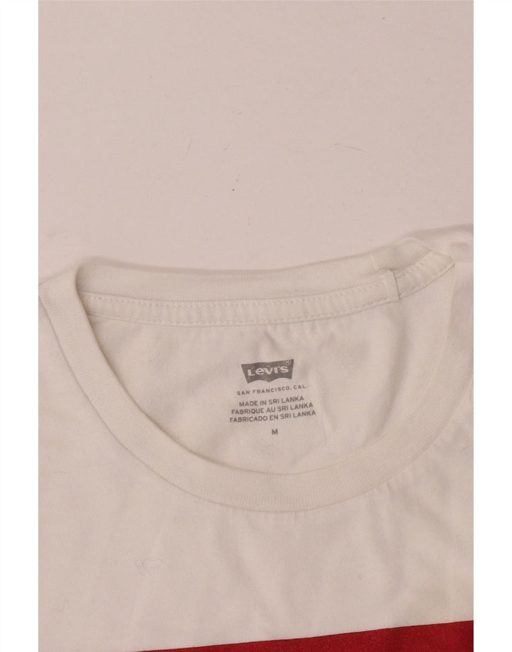 Levi's Dame Grafisk T-Shirt Top UK 12 Medium White