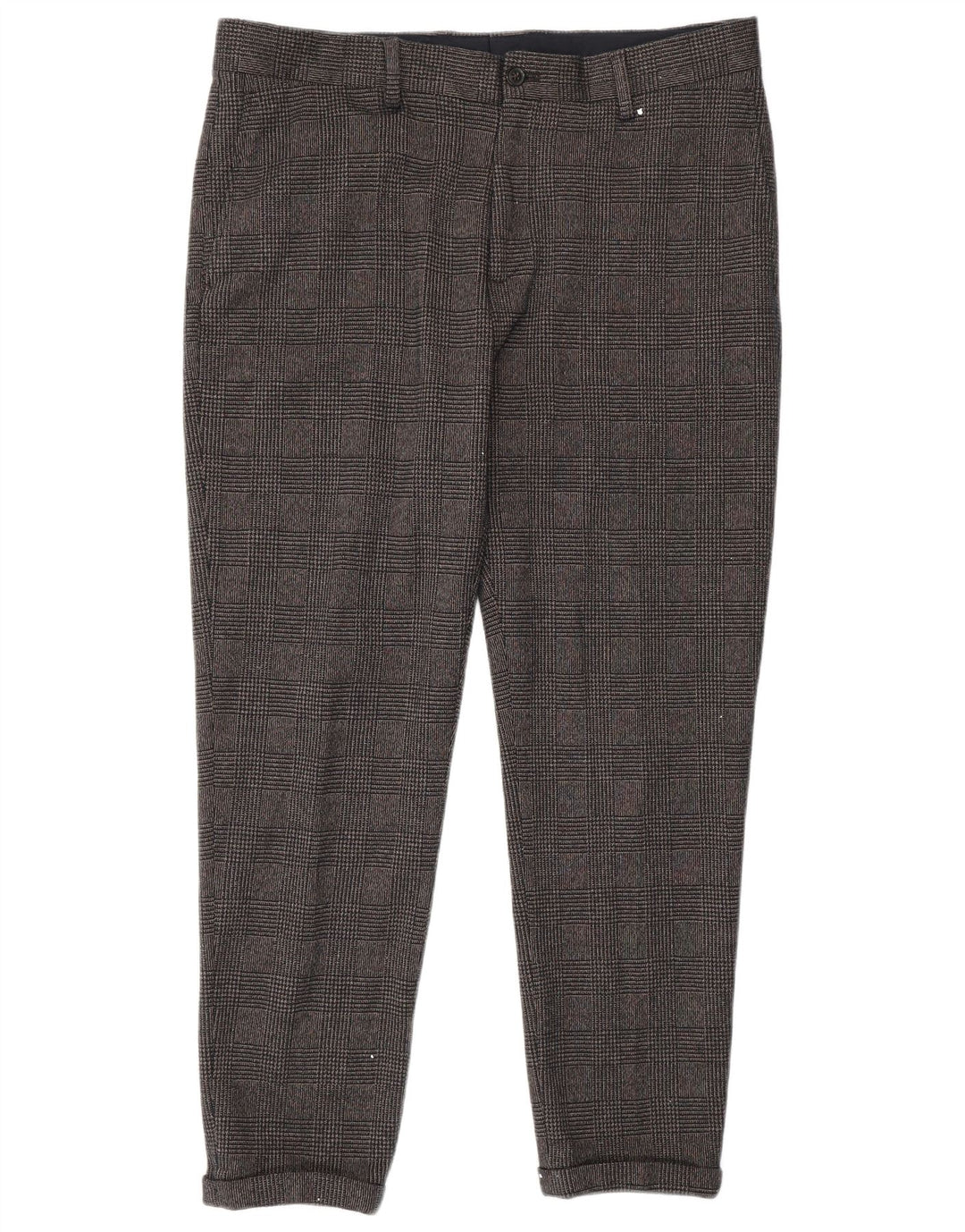 ZARA Slim Chino Bukser til mænd EU 44 Large W34 L27 Grå Houndstooth