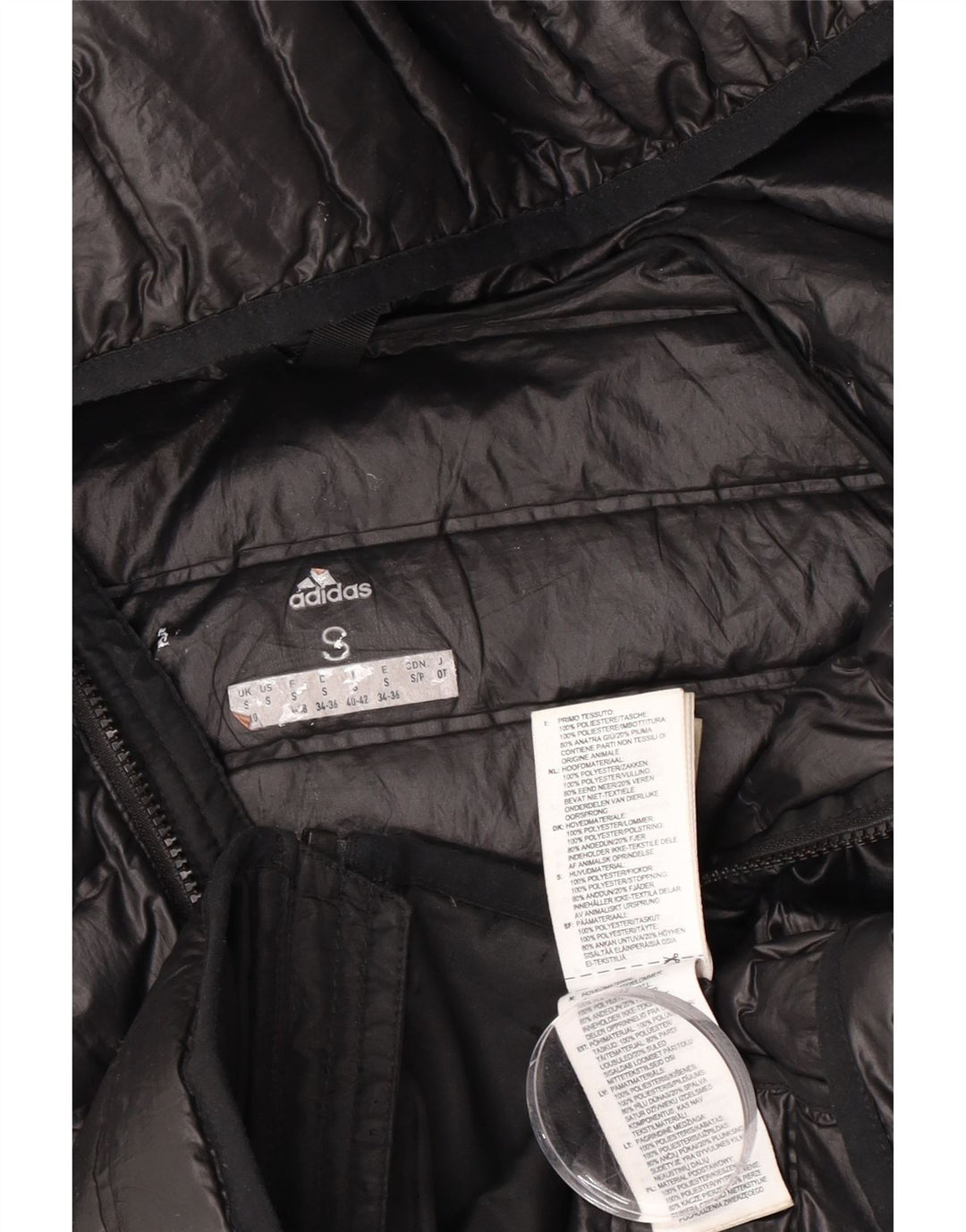 Adidas Polstret hættejakke til kvinder DK 8/10 Lille sort polyester