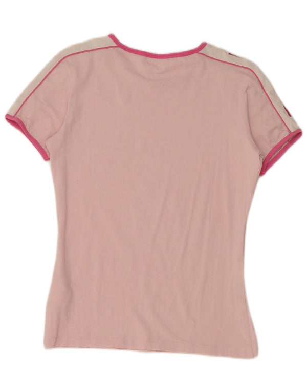 North Sails Dame Grafisk T-Shirt Top UK 12 Medium Pink Colourblock Bomuld