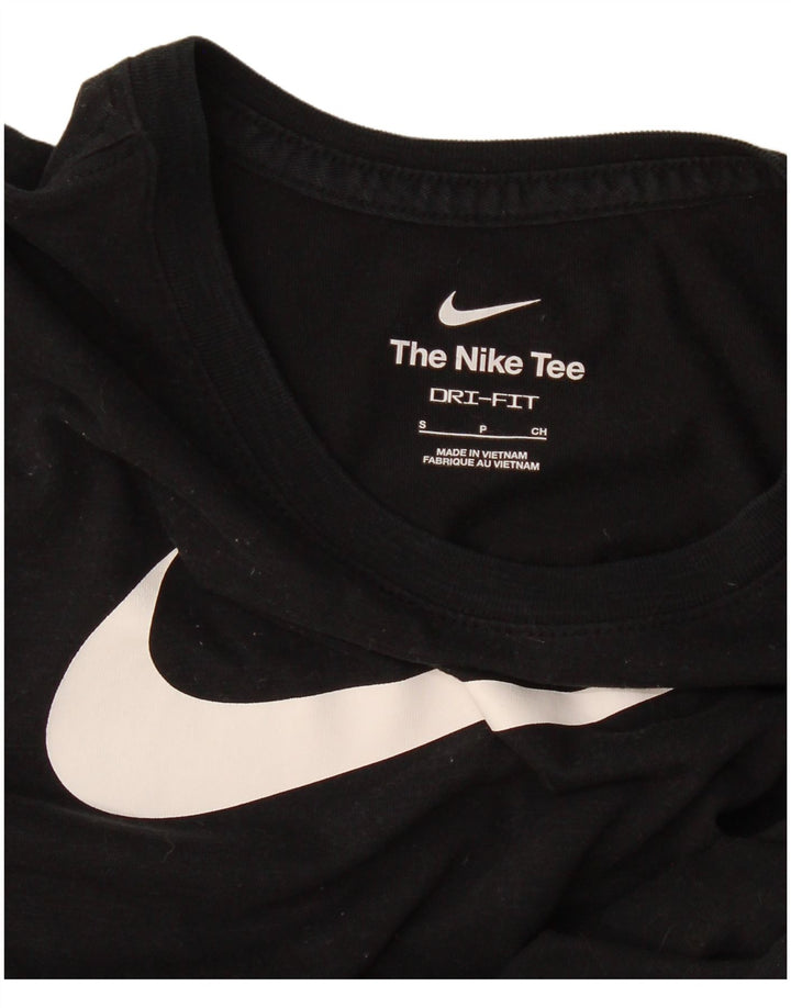 Nike Dame Dri Fit Grafisk T-Shirt Top UK 10 Lille Sort