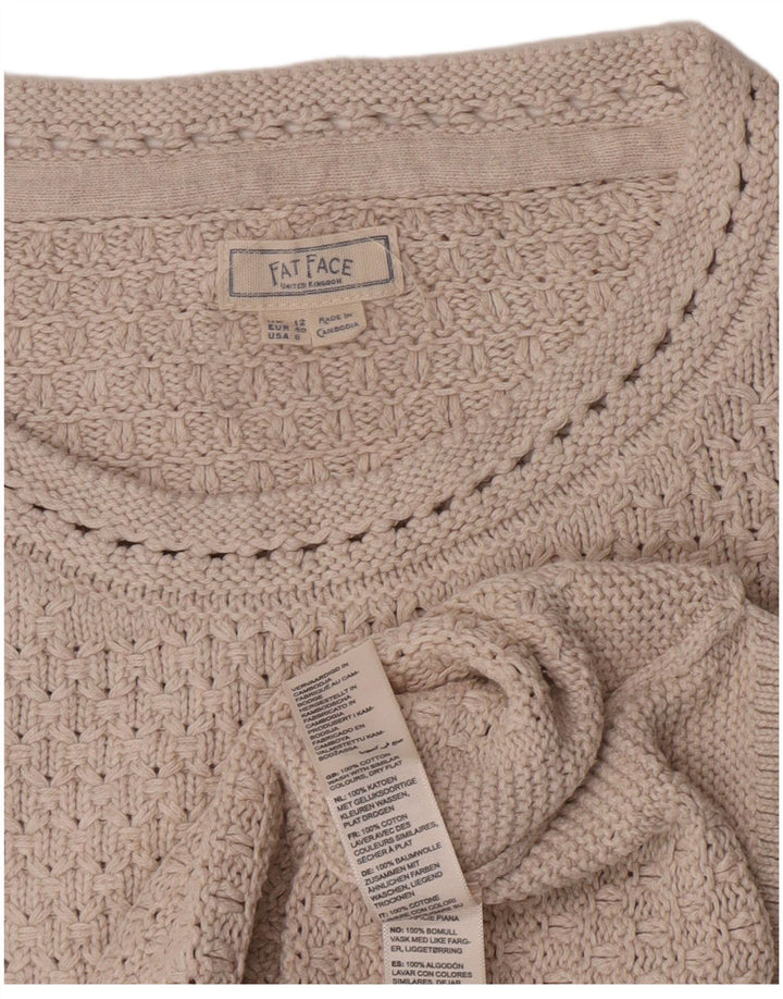 Fat Face Dame Boat Neck Jumper Sweater UK 12 Medium Grey Bomuld