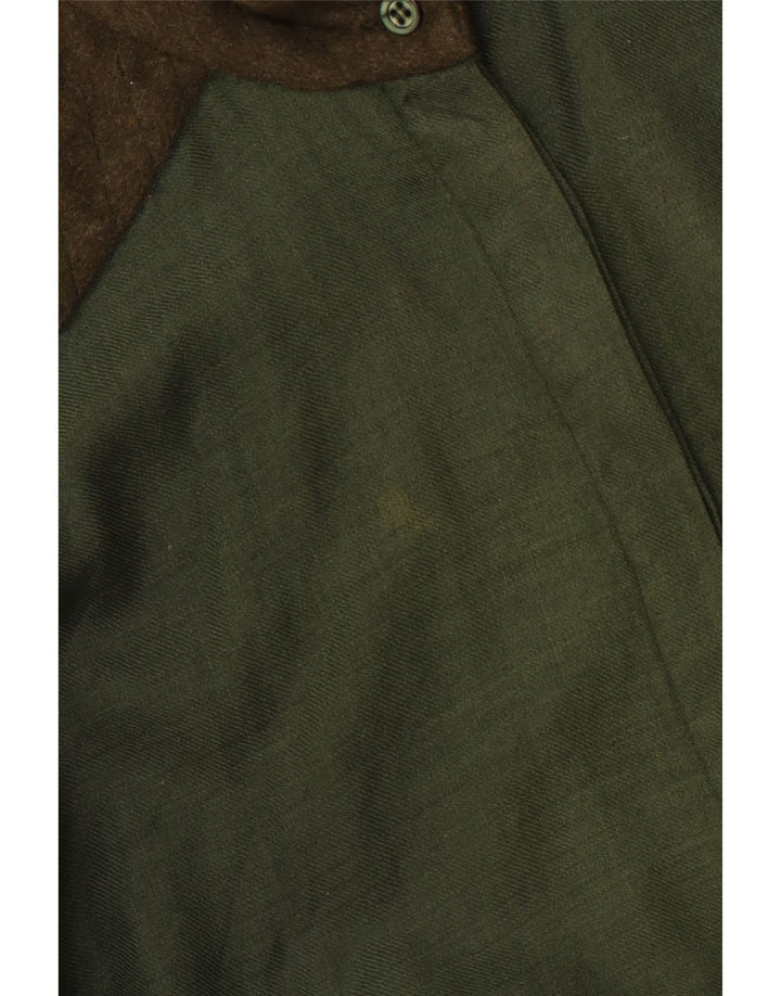 PANCALDI & B Dame Military Shirt Bluse UK 14 Medium Green Colourblock