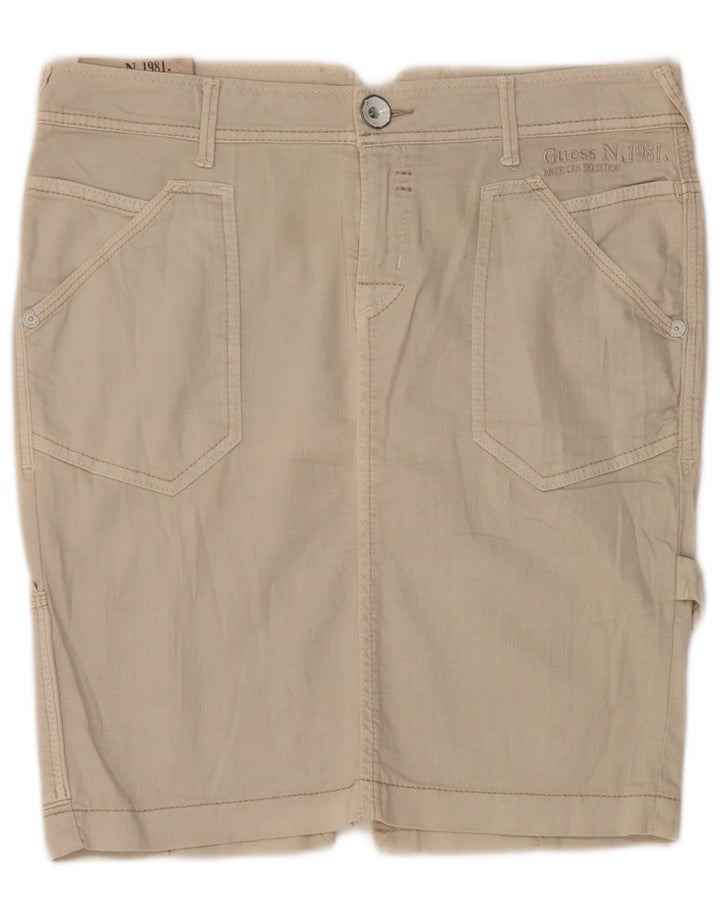 Guess Dame Denim Cargo Nederdel W28 Medium Beige Bomuld