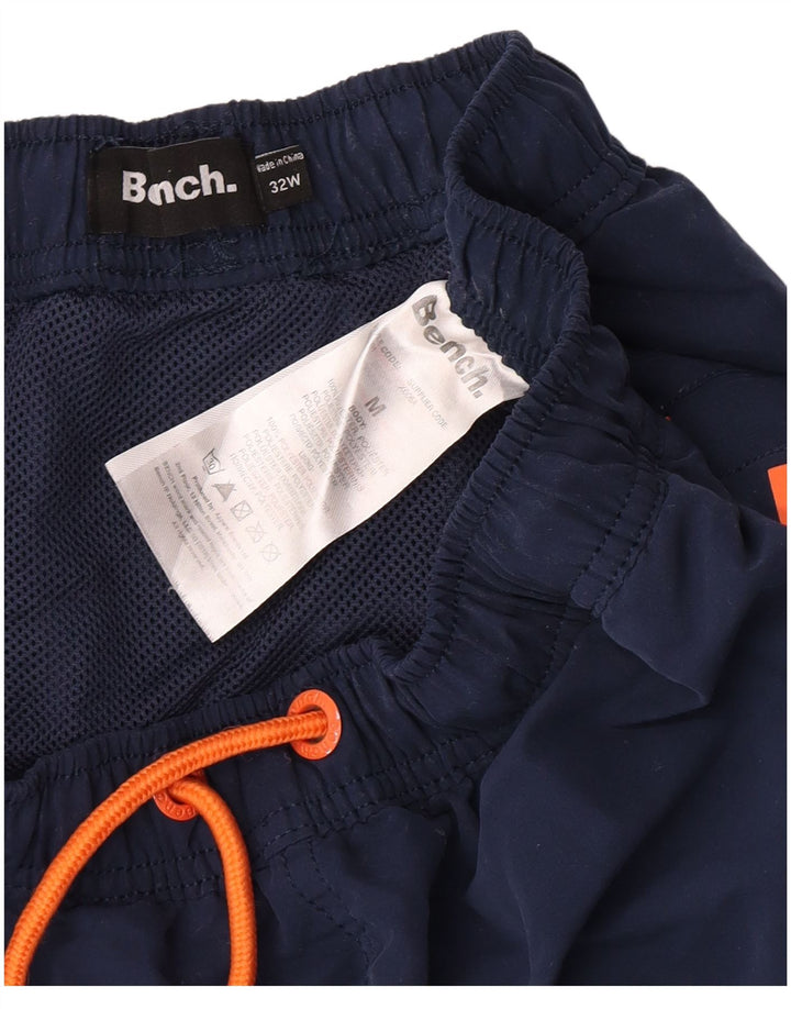 Bænk Herre grafiske svømmeshorts Medium Navyblå Polyester