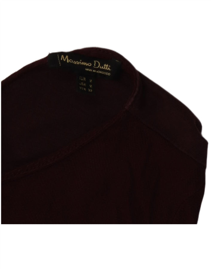 Massimo Dutti Dame Top Langærmet UK 12 Medium Burgundy