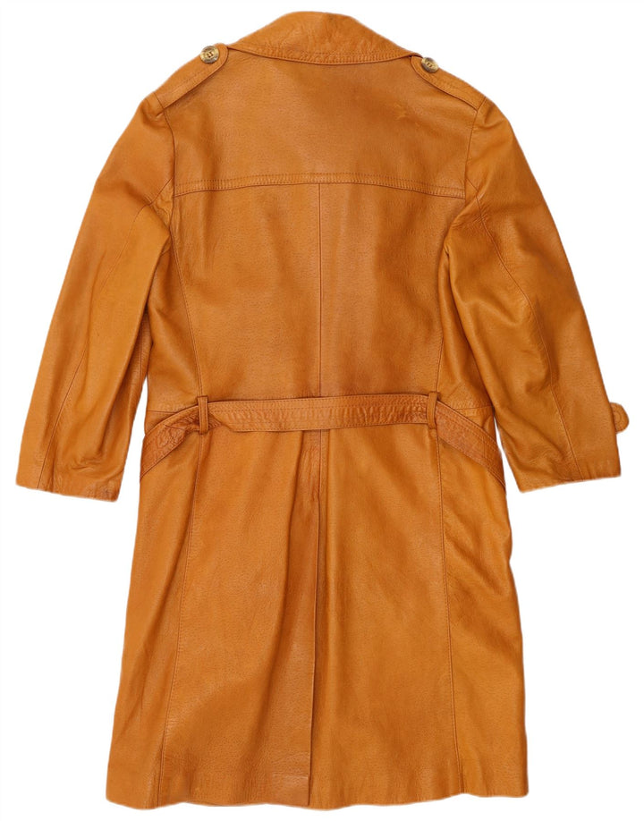 VINTAGE Military Læderfrakke til mænd EU 46 Small Beige