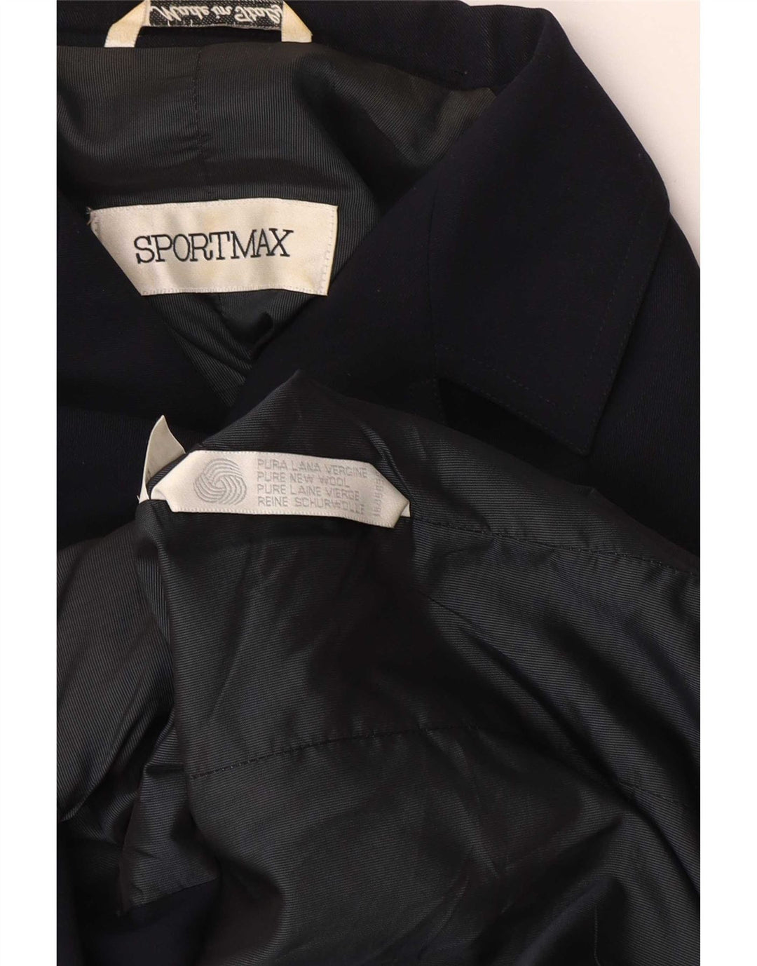 Sportmax Dame Blazer Jacket UK 12 Medium Navy Blue Uld
