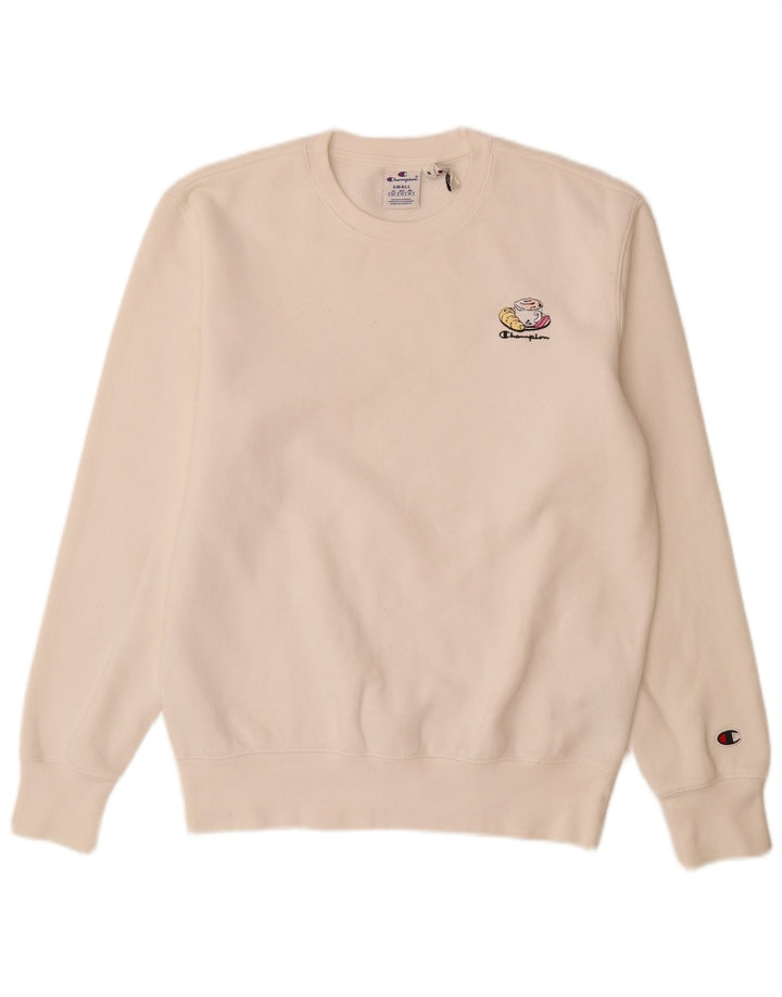 Champion Herre Sweatshirt Jumper Lille Hvid Bomuld