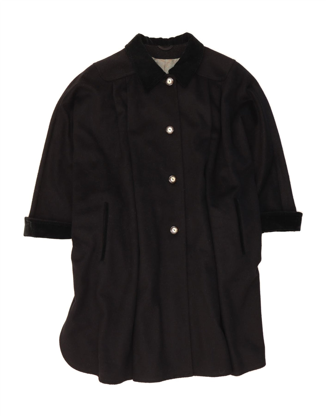VINTAGE Womens Overcoat One Size Black Vintage Vintage and Second-Hand Vintage from Messina Hembry 