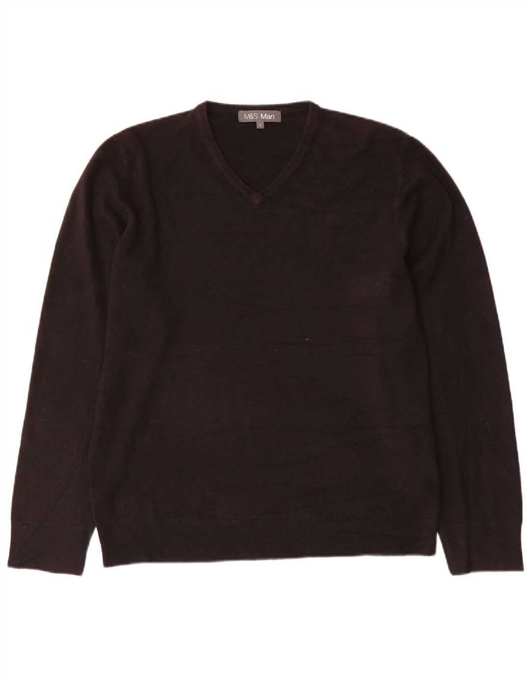 Marks & Spencer Herre V-hals sweater Stor sort akryl