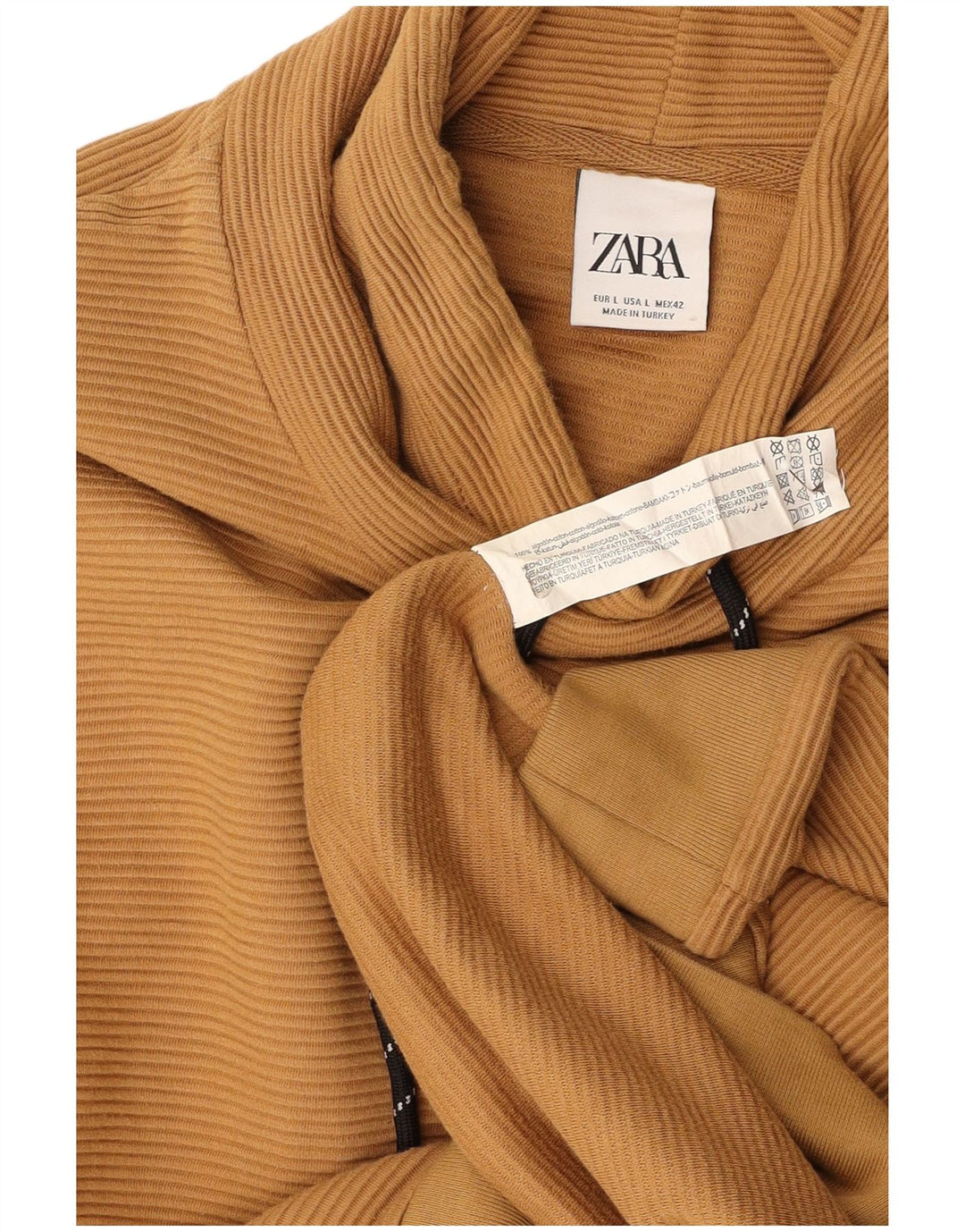 ZARA Womens Sweatshirt Jumper UK 16 Large Brown Cotton