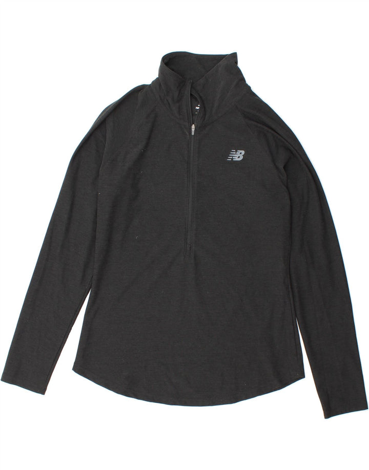 NEW BALANCE Womens Zip Neck Pullover Tracksuit Top UK 14 Medium Grey Vintage New Balance and Second-Hand New Balance from Messina Hembry 