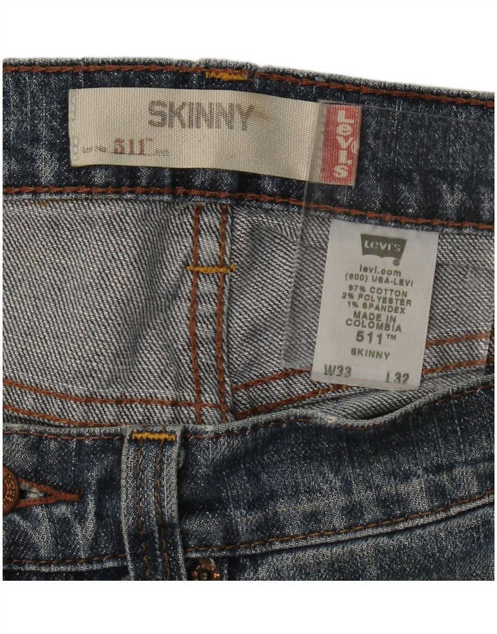 LEVI'S Mens 511 Skinny Jeans W33 L32  Blue Cotton