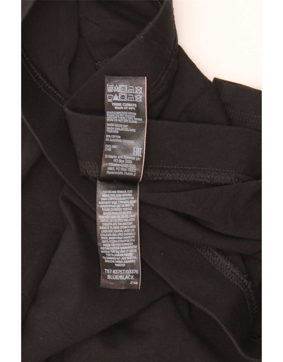 Marks & Spencer Dame Leggings UK 18 XL Sort Bomuld