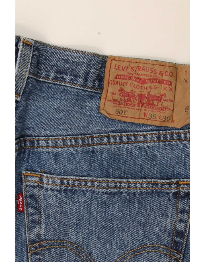 Levi's Herre 501 Straight Jeans W35 L30 Blå Bomuld