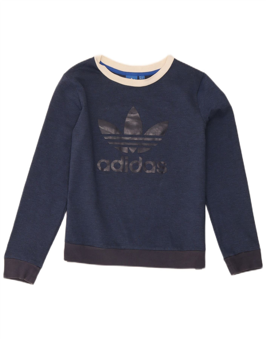 Adidas Graphic Sweatshirt Jumper UK 12 Medium Navy Blue Colourblock