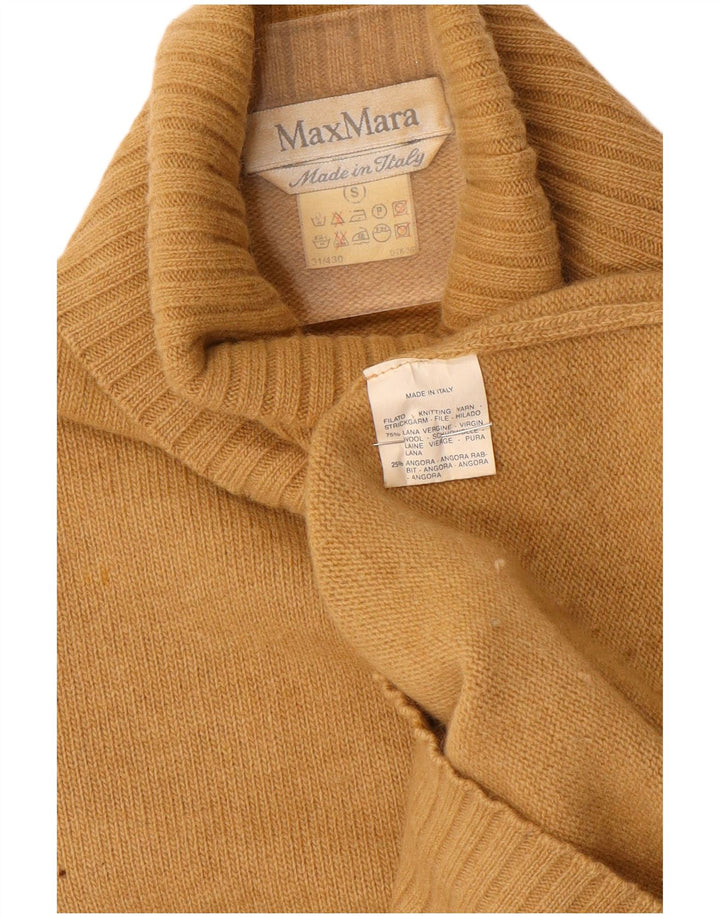 MAX MARA Dame Oversized rullehals sweater UK 10 Lille brun uld
