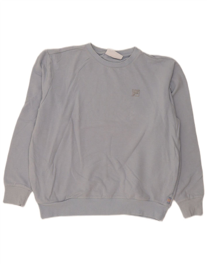 Fila Dame Sweatshirt Jumper UK 16 Stor Blå Bomuld
