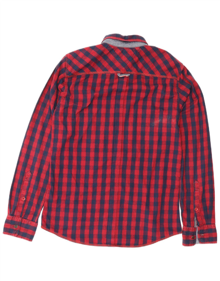 Tommy Hilfiger Herre Regular Fit skjorte Lille rød ternet bomuld