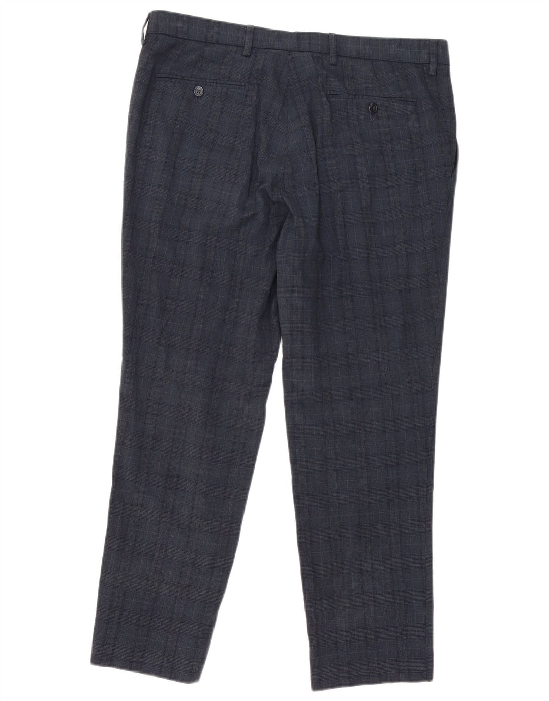 Marks & Spencer Herre Slim Fit Suit Bukser W36 L29 Navy Blue Check