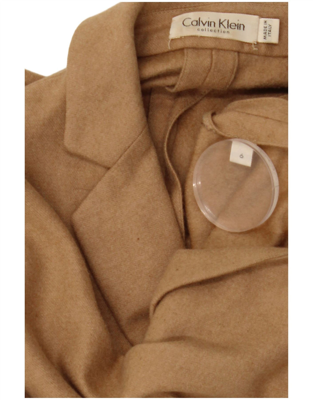 CALVIN KLEIN Dame Crop 2-knaps blazerjakke US 6 Medium Brun