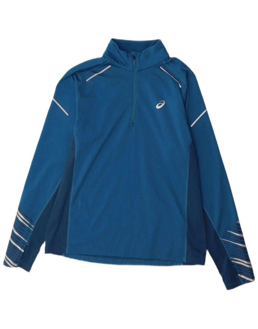 Asics Herre Pullover Træningsdragt Top Stor Blå Colourblock Polyester Sports