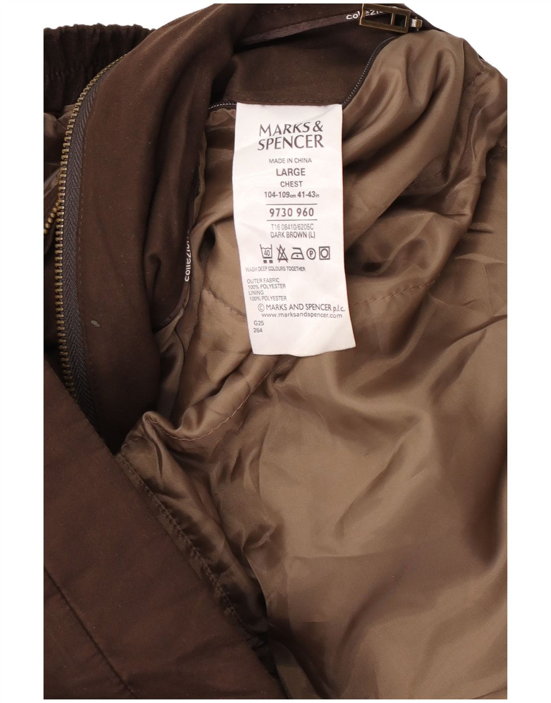Marks & Spencer Bomber Jacket UK 40 Stor brun polyester