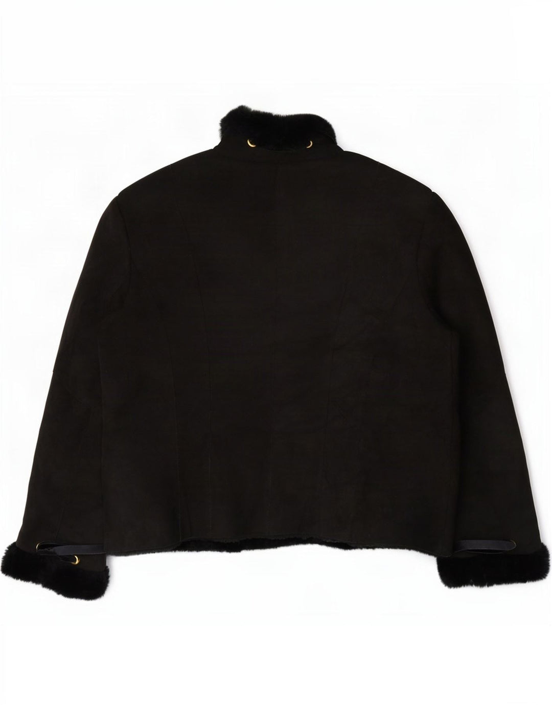 Vintage Dame Shearling Jacket IT 46 Large Black