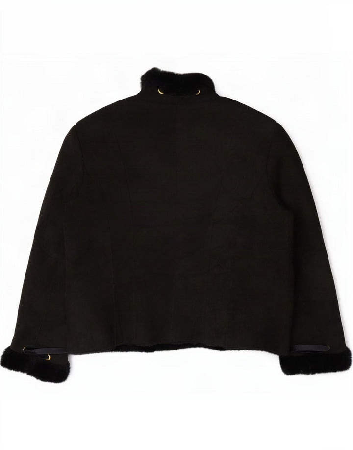 Vintage Dame Shearling Jacket IT 46 Large Black