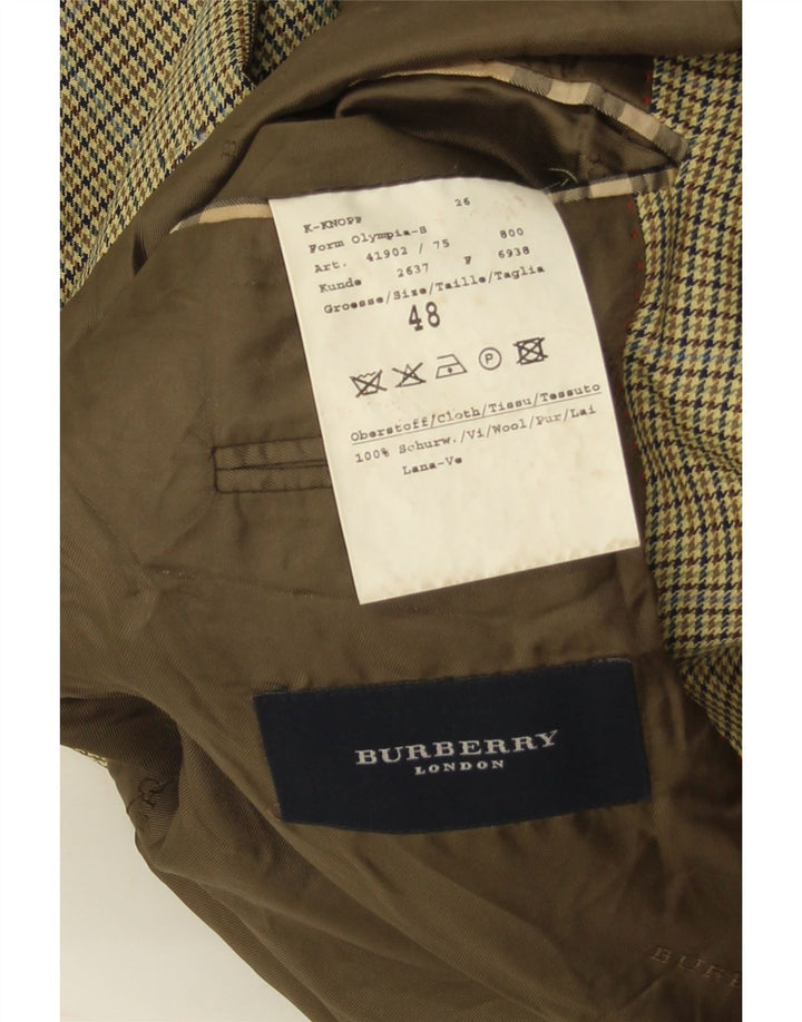 Burberry Blazerjakke til mænd EU 48 Medium Yellow Houndstooth Virgin Wool