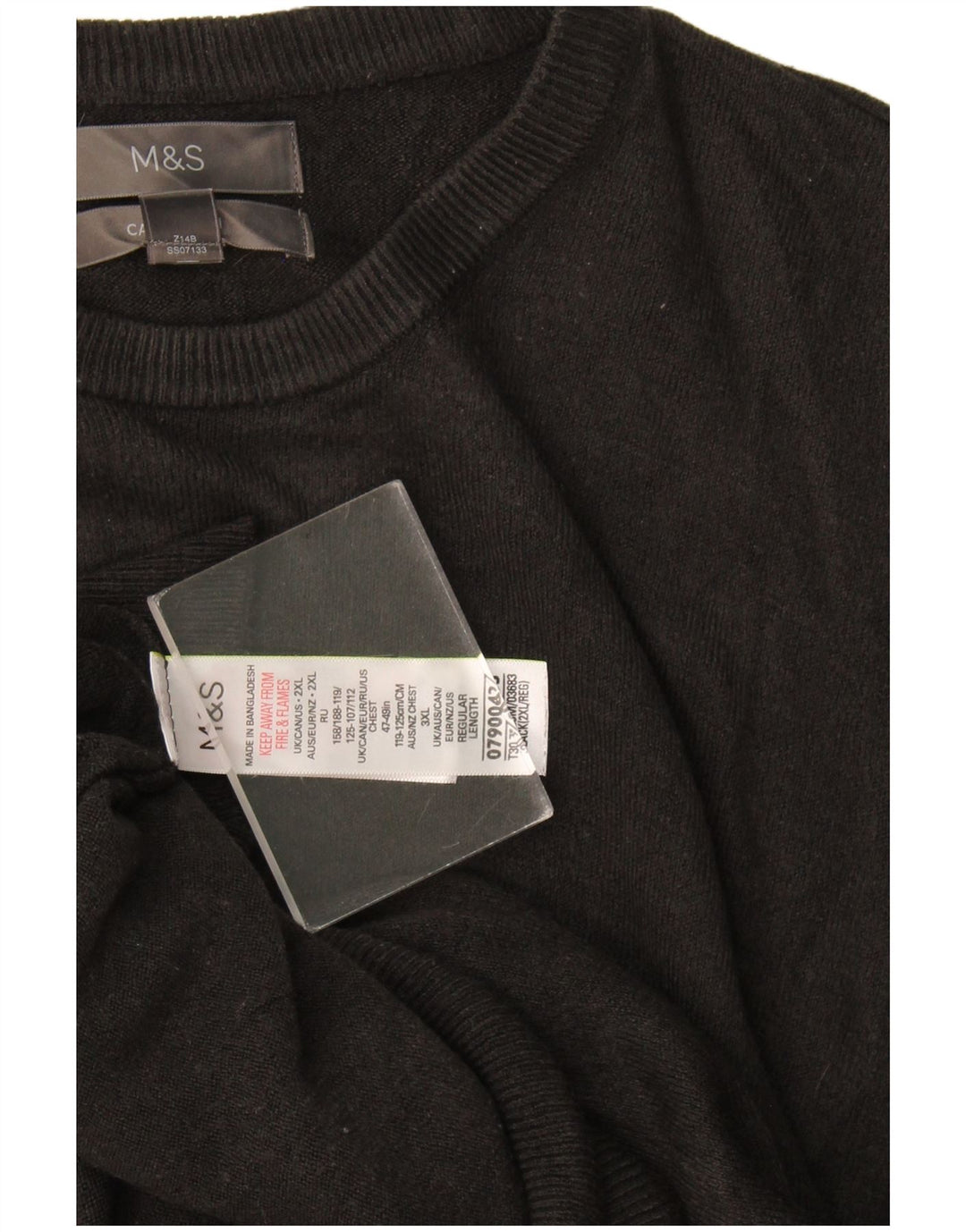 Marks & Spencer Herretrøje med rund hals 2XL sort akryl