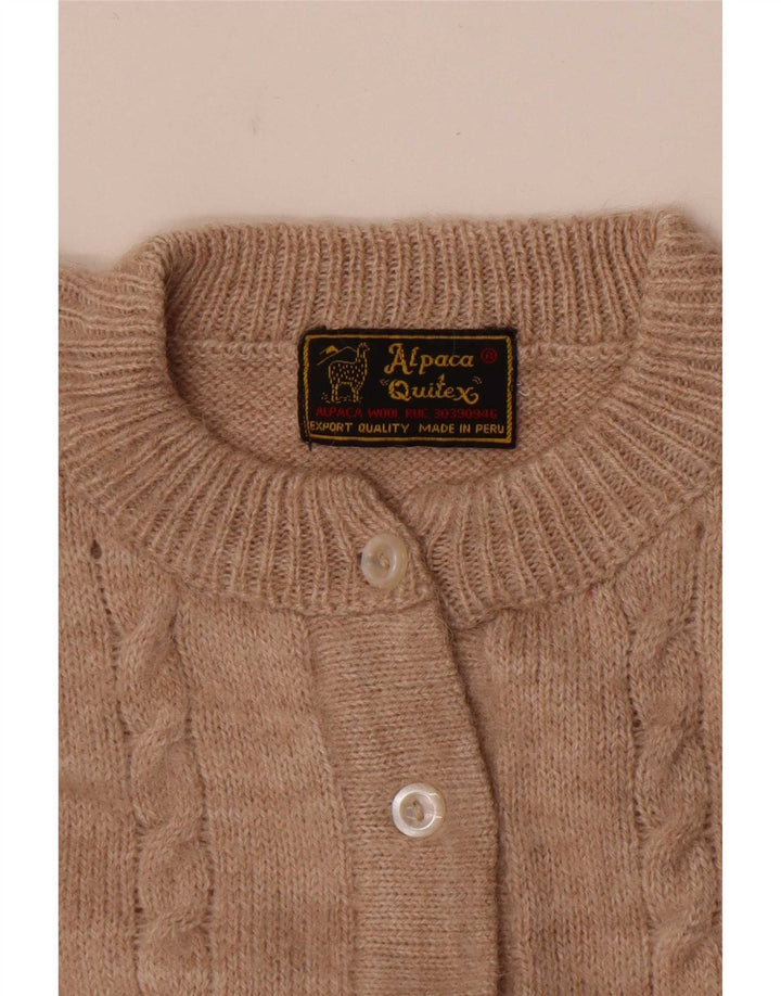 Alpaca Quitex Dame Cardigan Sweater UK 12 Medium Beige