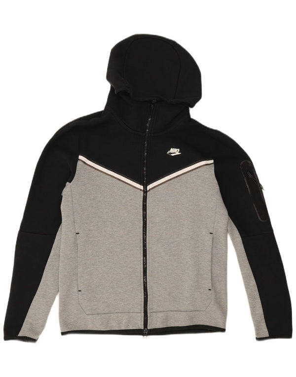 Nike Mens Zip Hoodie Sweater Small Black Colourblock Cotton