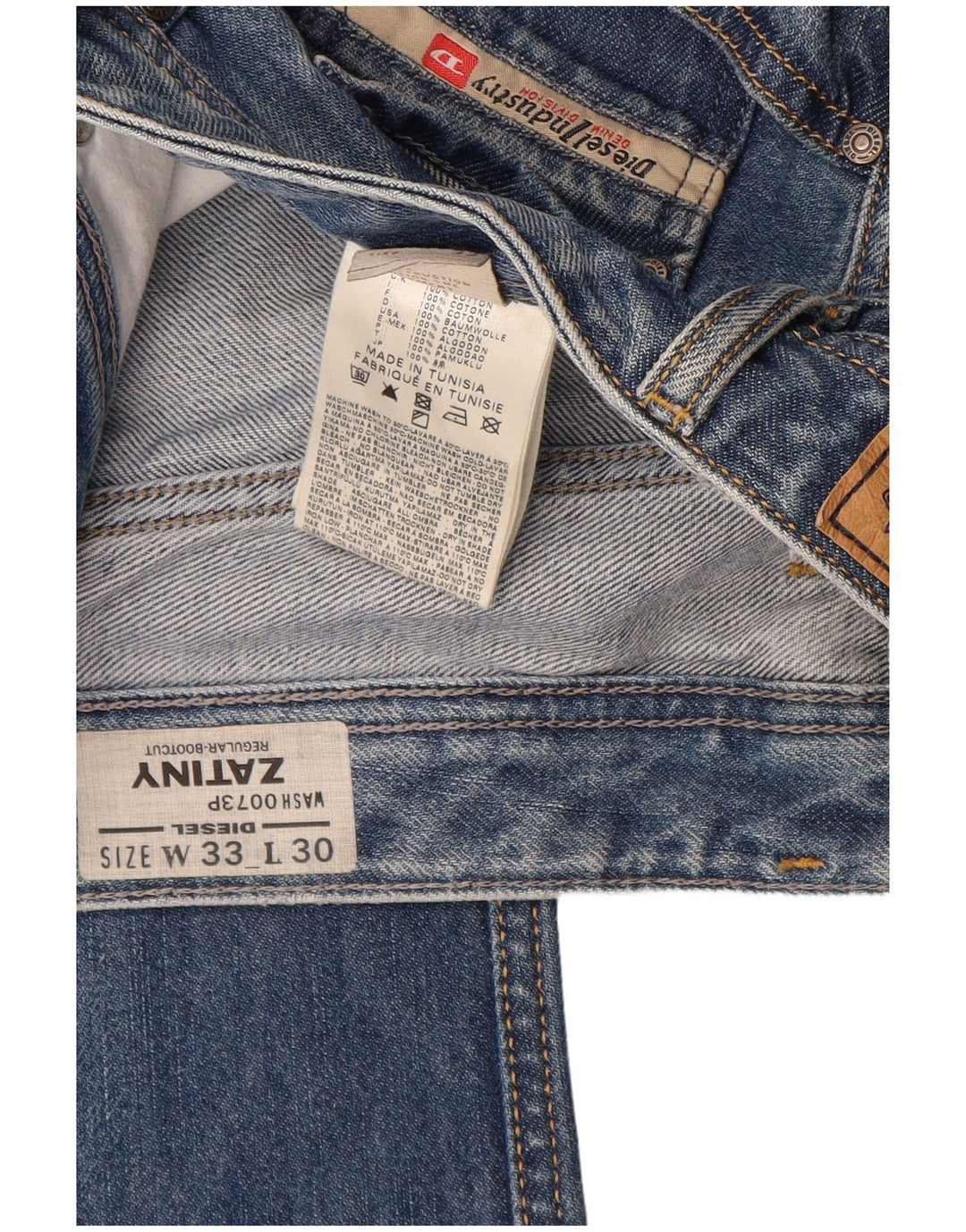 Diesel Dame Zatiny Regular Bootcut Jeans W33 L30 Blå Bomuld