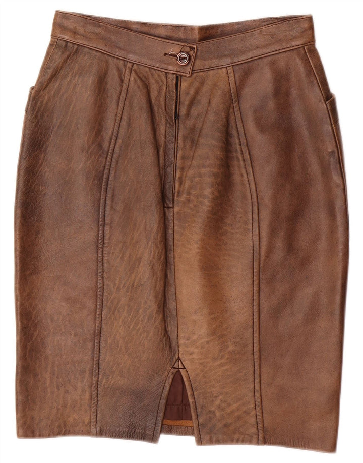 Vintage lædernederdel til kvinder IT 42 Medium W26 Brun