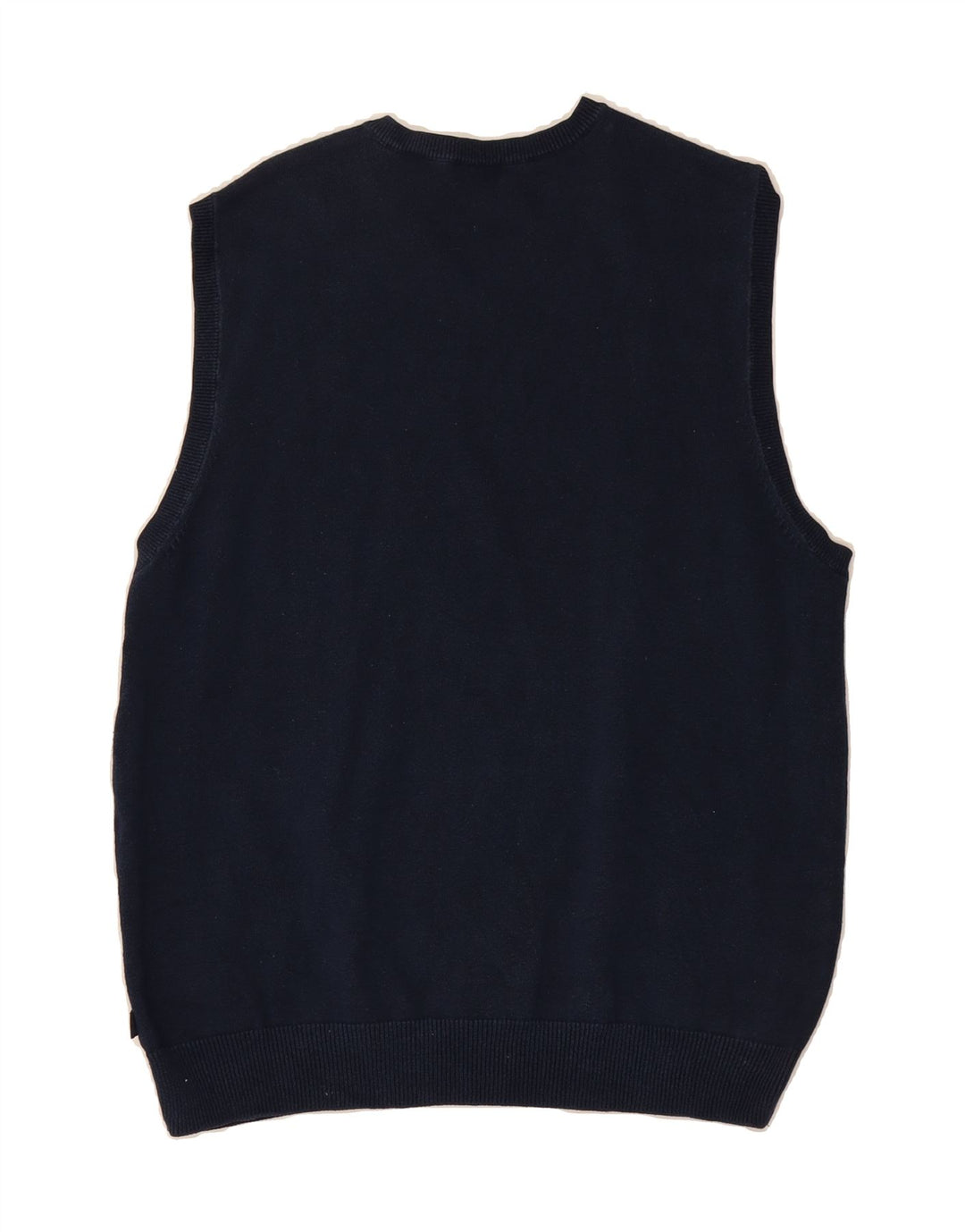 IZOD Mens Vest Tank Top Large Navy Blue Check Cotton Vintage Izod and Second-Hand Izod from Messina Hembry 