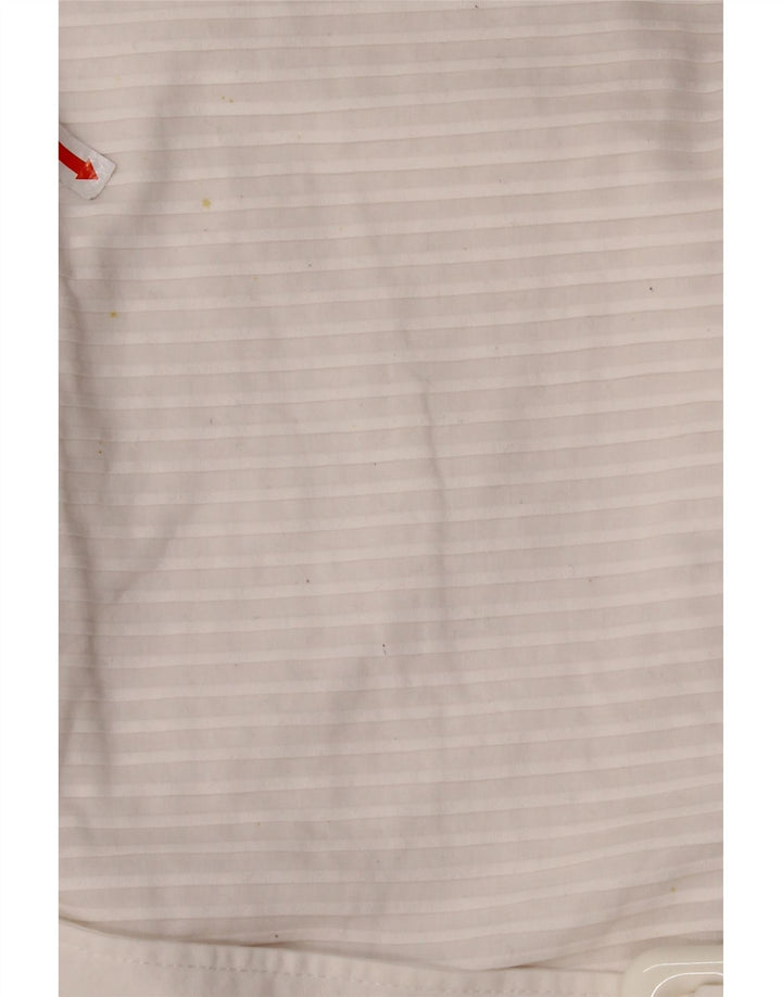 NARACAMICIE Dame ærmeløs bluse Top UK 8 Lille hvid nålestribet bomuld