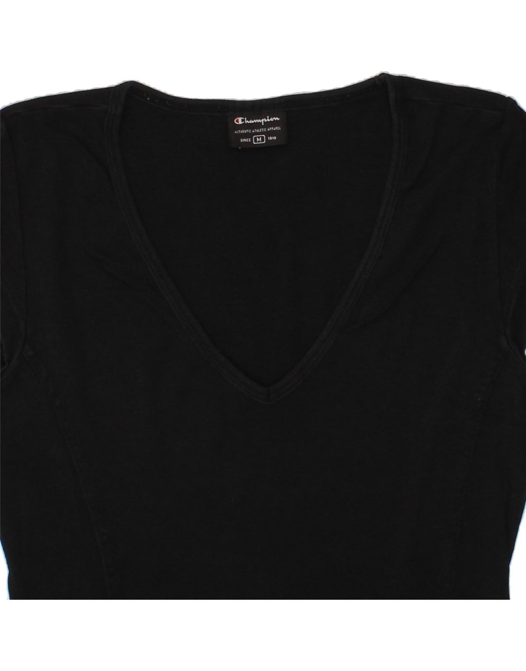 CHAMPION Womens T-Shirt Top UK 12 Medium Black Vintage Champion and Second-Hand Champion from Messina Hembry 