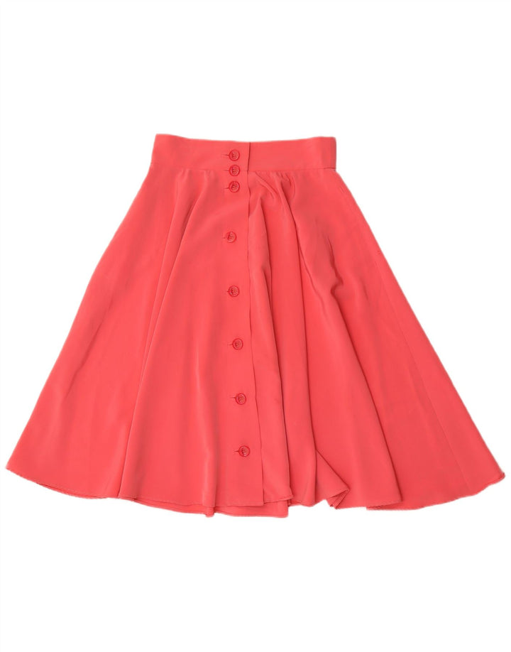 Antonio Baldan Dame Flared Skirt IT 42 Medium W26 Pink Polyester