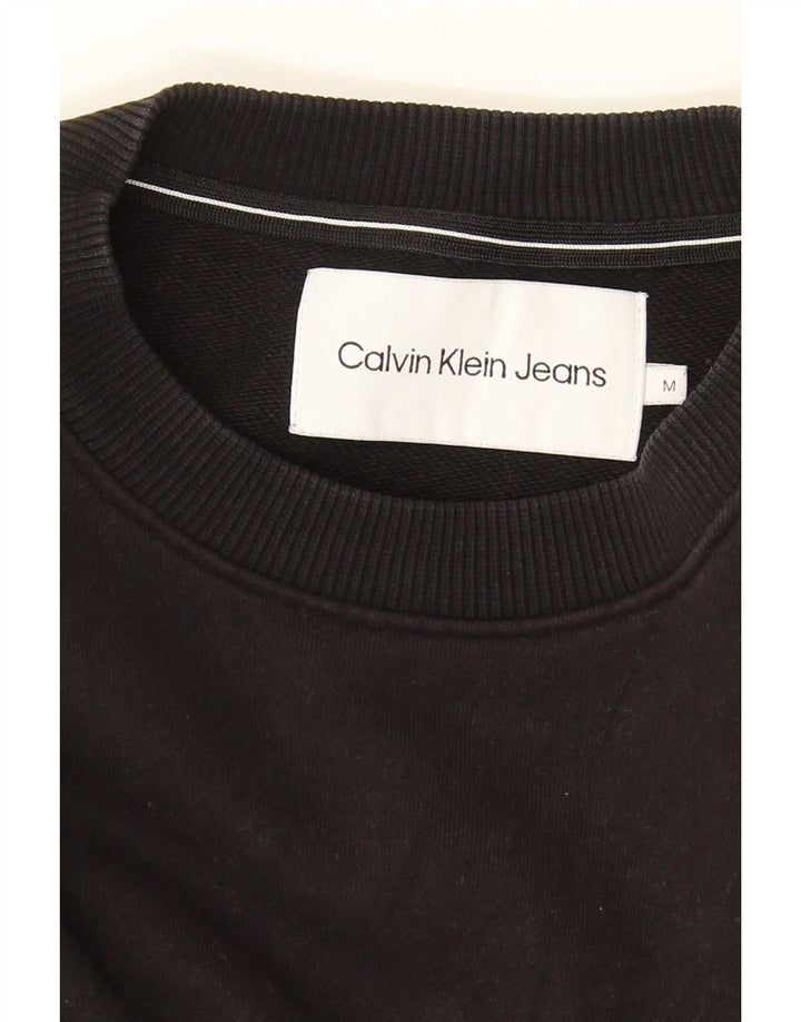 Calvin Klein Jeans Dame Grafisk Sweatshirt Jumper UK 12 Medium Sort