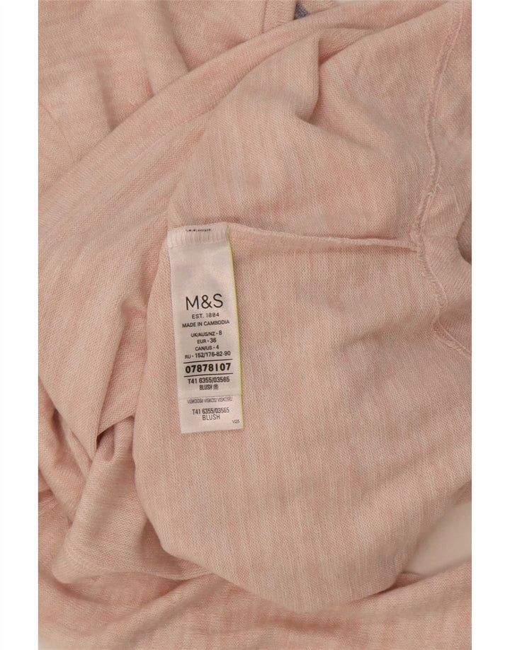 Marks & Spencer Dame Loose Fit Top Langærmet UK 8 Small Pink Polyester