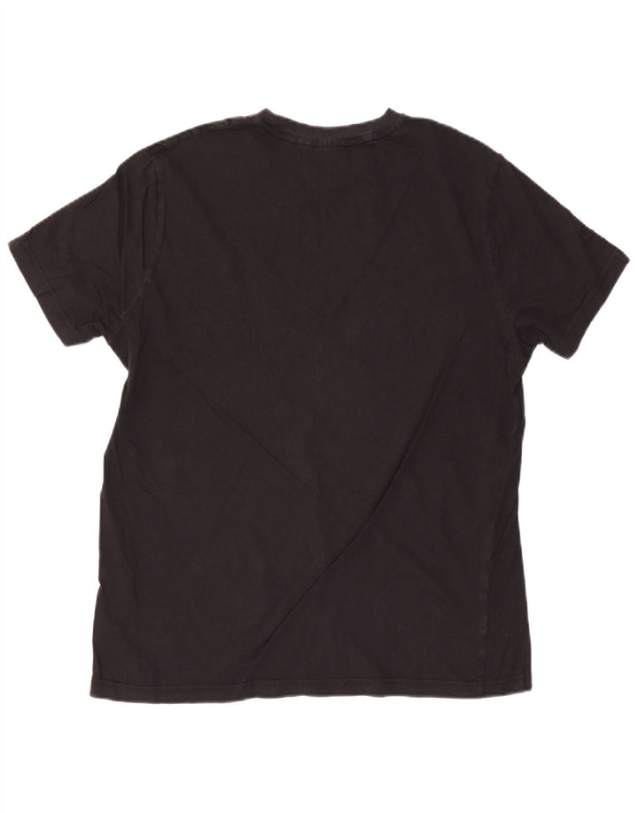 CHAMPION Herre Grafisk T-Shirt Top Stor Sort Bomuld