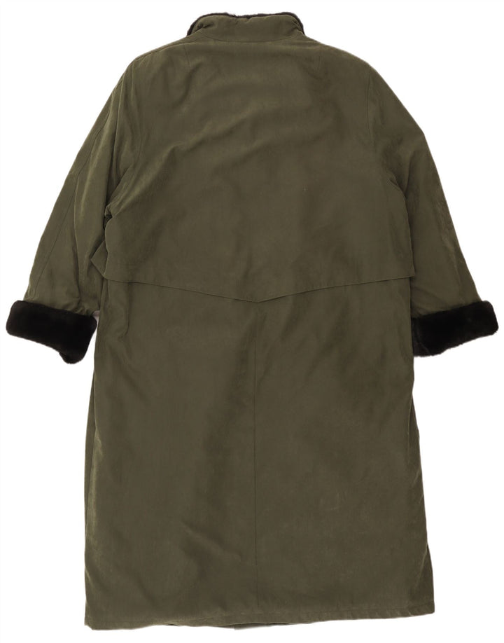 Your Sixth Sense Womens Overcoat UK 18 XL Khaki Colourblock Polyester