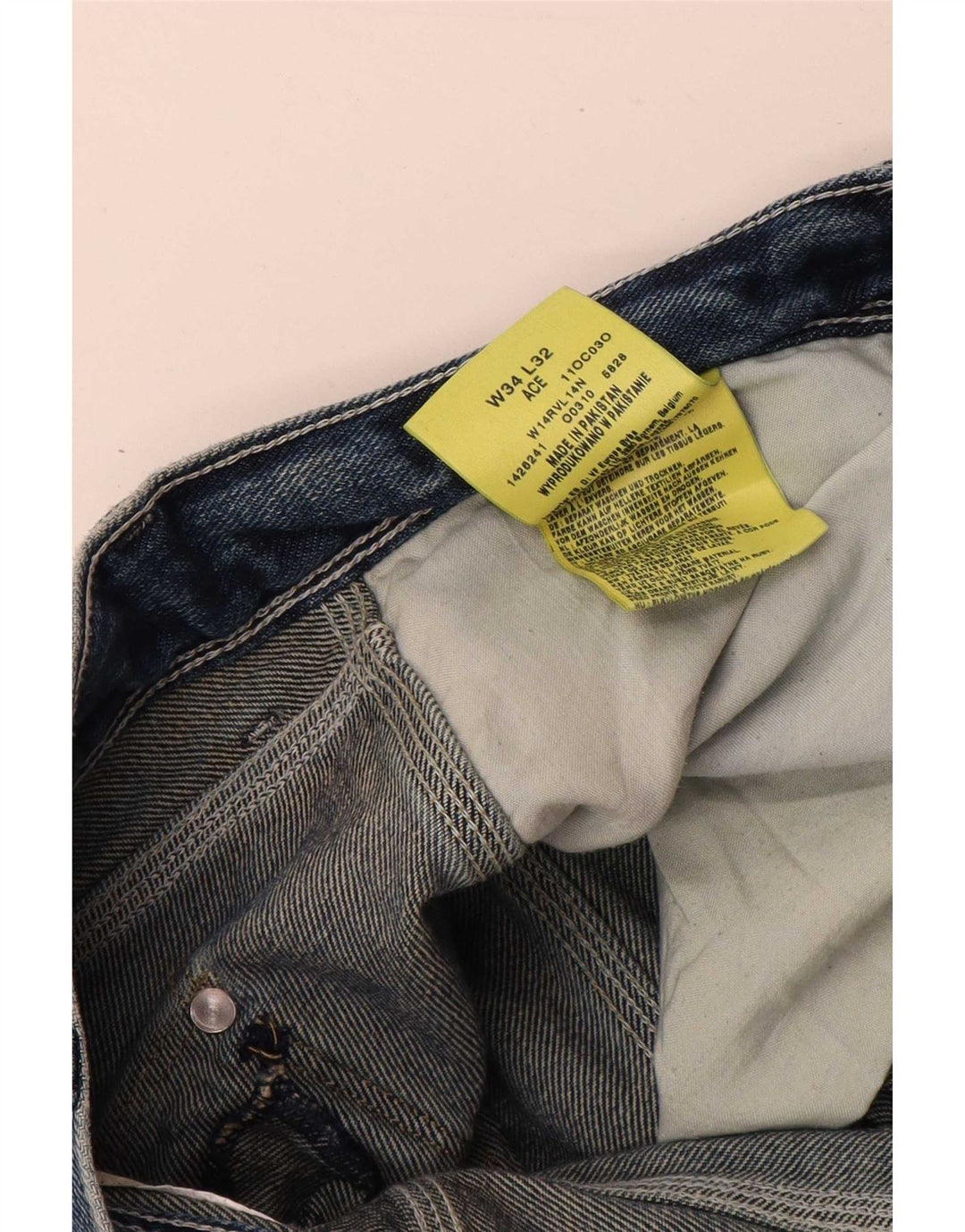 Wrangler Herre Ace Straight Jeans W34 L32 Blå Bomuld